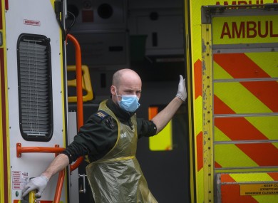 File photo of a healthcare worker in the UK.