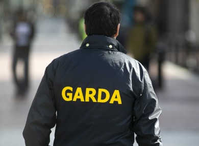 File photo of a garda on patrol in Dublin city.