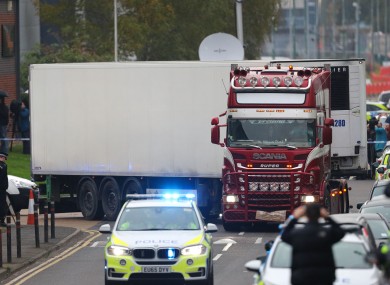 The container lorry in which 39 people were found dead inside