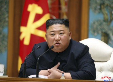 North Korean leader Kim Jong Un attends a politburo meeting on 11 April.