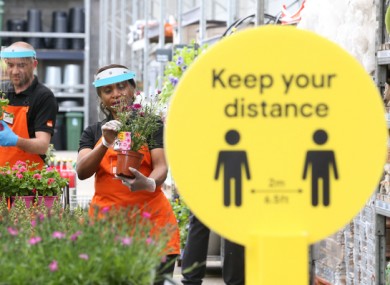 Staff in B&Q Naas prepare to re-open the store tomorrow