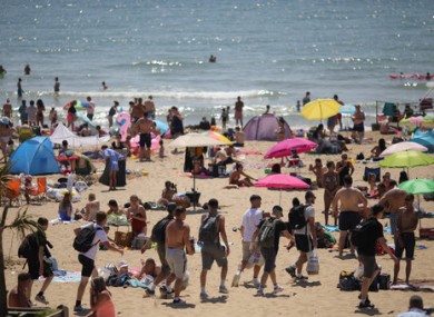 Bournemouth beach in southern England today.