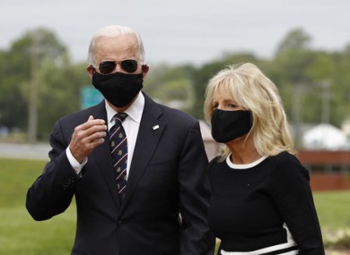 Former Vice President Joe Biden and his wife Jill Biden after laying the wreath.