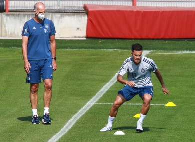 Philippe Coutinho training with the German champions on Thursday.