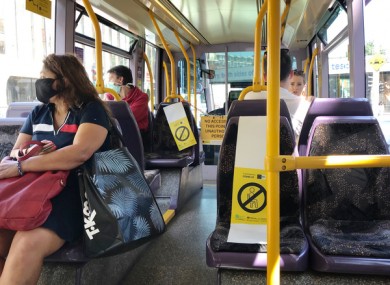 Members of the public travelling on the Luas last week in Dublin.