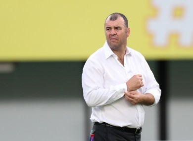 Michael Cheika before Australia's World Cup Pool D game with Wales last year.