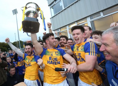 Paddy McBrearty celebrates winning the 2017 Donegal championship.