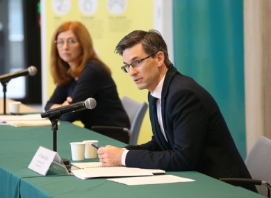 Acting Chief Medical Officer Dr Ronan Glynn at the Department of Health briefing last night.
