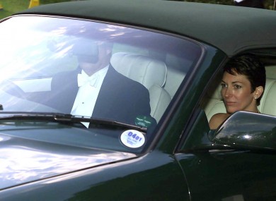 The Duke of York leaving a wedding with Ghislaine Maxwell in 2000.