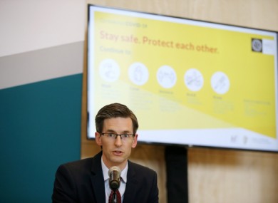 Acting Chief Medical Officer Dr Ronan Glynn at a Department of Health briefing.
