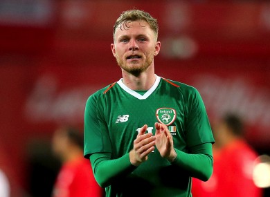 Aiden O'Brien pictured after his goalscoring debut for the Republic of Ireland against Poland in September 2018.