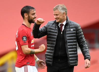 Solskjaer and successful signing Bruno Fernandes.