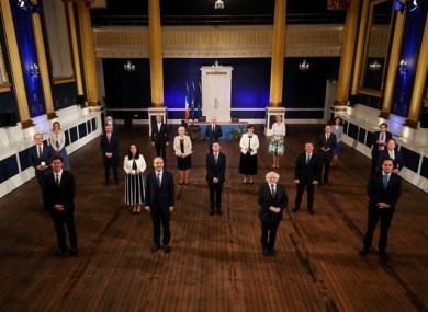 The new Cabinet with President Michael D Higgins.