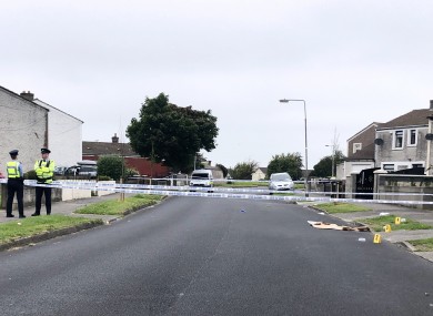 The scene where Gardaí are investigating the death of a man in the Tymon Road North area of Tallaght.