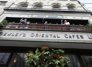 Three generations of the Campbell family pictured at the reopening of the Bewley’s Grafton Street cafe.