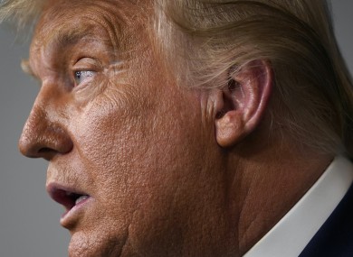 Donald Trump at a White House press conference yesterday.