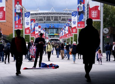 Fans walk down Wembley Way in 2019.