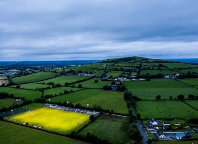 An aerial shot of last night's Offaly SFC game between Clara and Cappincur.