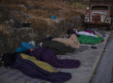 People sleep rough following the fire.
