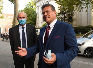 EU Commission vice-president Maros Sefcovic (right) arriving at EU House, London