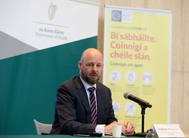 Professor Philip Nolan speaking at the Covid-19 briefing in the Department of Health yesterday evening.