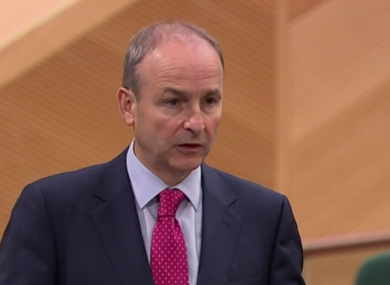 Taoiseach Micheál Martin in the Dáil this afternoon.