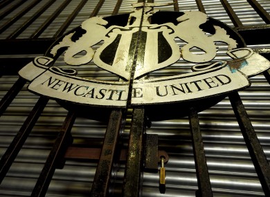 A general view of the club badge at St James' Park.