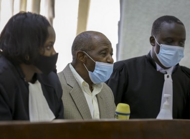 Paul Rusesabagina in court in KIgali.