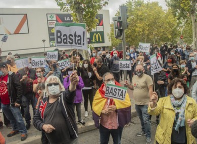 Anti-lockdown protests in the Spanish capital.