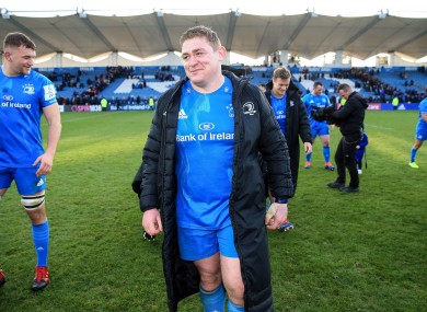 Furlong walks off after Leinster's win over Lyon at the RDS in January.