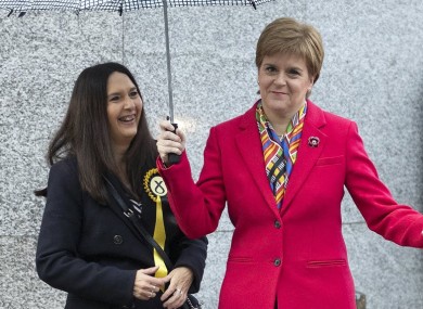 SNP leader Nicola Sturgeon (right) with Margaret Ferrier