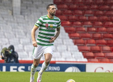 Shane Duffy in possession for Celtic against Aberdeen.