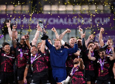 Bristol lift the Challenge Cup.