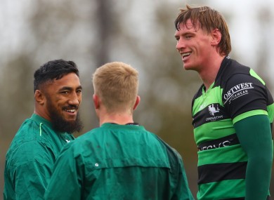 Aki and Gavin Thonrbury at Connacht training.