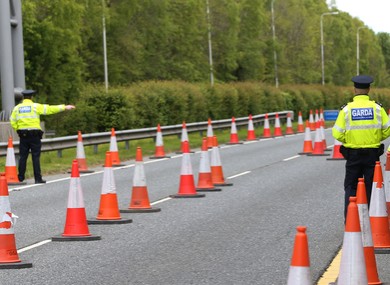 Gardaí at a Covid-19 checkpoint (file photo)