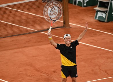 Diego Schwartzman celebrates his win.