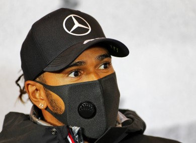 Mercedes driver Lewis Hamilton pictured today.