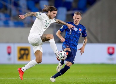 Jeff Hendrick in action for Ireland against Slovakia last week.