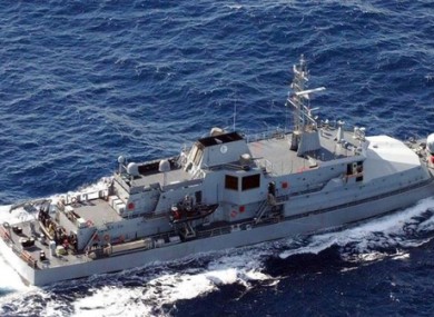 The LÉ Niamh ship, where the fire broke out.