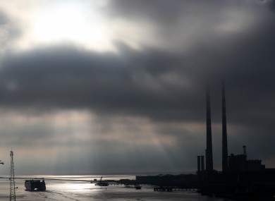 A vessel leaves Dublin Port. March 2019.