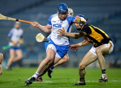 Austin Gleeson in action for Waterford against Kilkenny's Huw Lawlor.