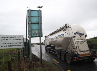 A truck passes along the Northern Ireland border (file photo)