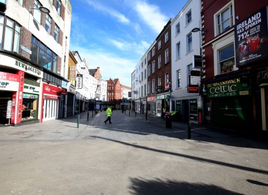 Grafton Street during Covid-19 restrictions in March