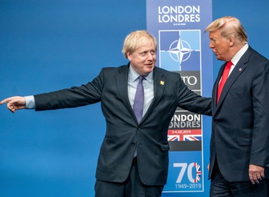 UK Prime Minister Boris Johnson and US President Donald Trump in December 2019