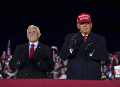 MIke Pence and Donald Trump at a pre-election rally.