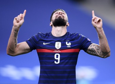 Olivier Giroud is closing in on Thierry Henry's all-time record for Les Bleus.