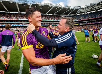 Lee Chin and Davy Fitzgerald after last year's Leinster final victory.