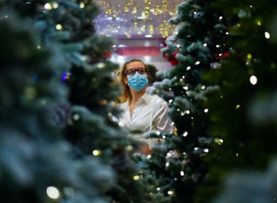 A shopper in Selfridges on Oxford Street in central London.