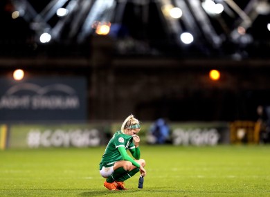 Ireland's Denise O'Sullivan dejected after the game.