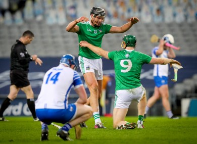 Limerick's Gearoid Hegarty and Will O'Donoghue celebrate as Limerick are crowned All-Ireland hurling champions.